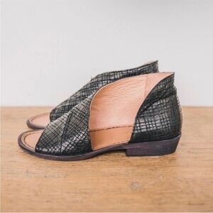 Free People cut out leather sandals flats